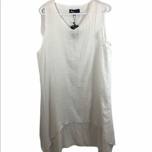 Amanda‎ Collection 1XL Gauzy White Midi Dress